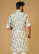 Cream Printed Readymade Kurta Pajama